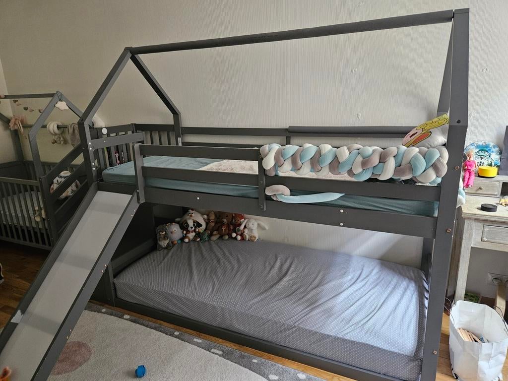 Lit superposé gris, Kinderen en Baby's, Ophalen