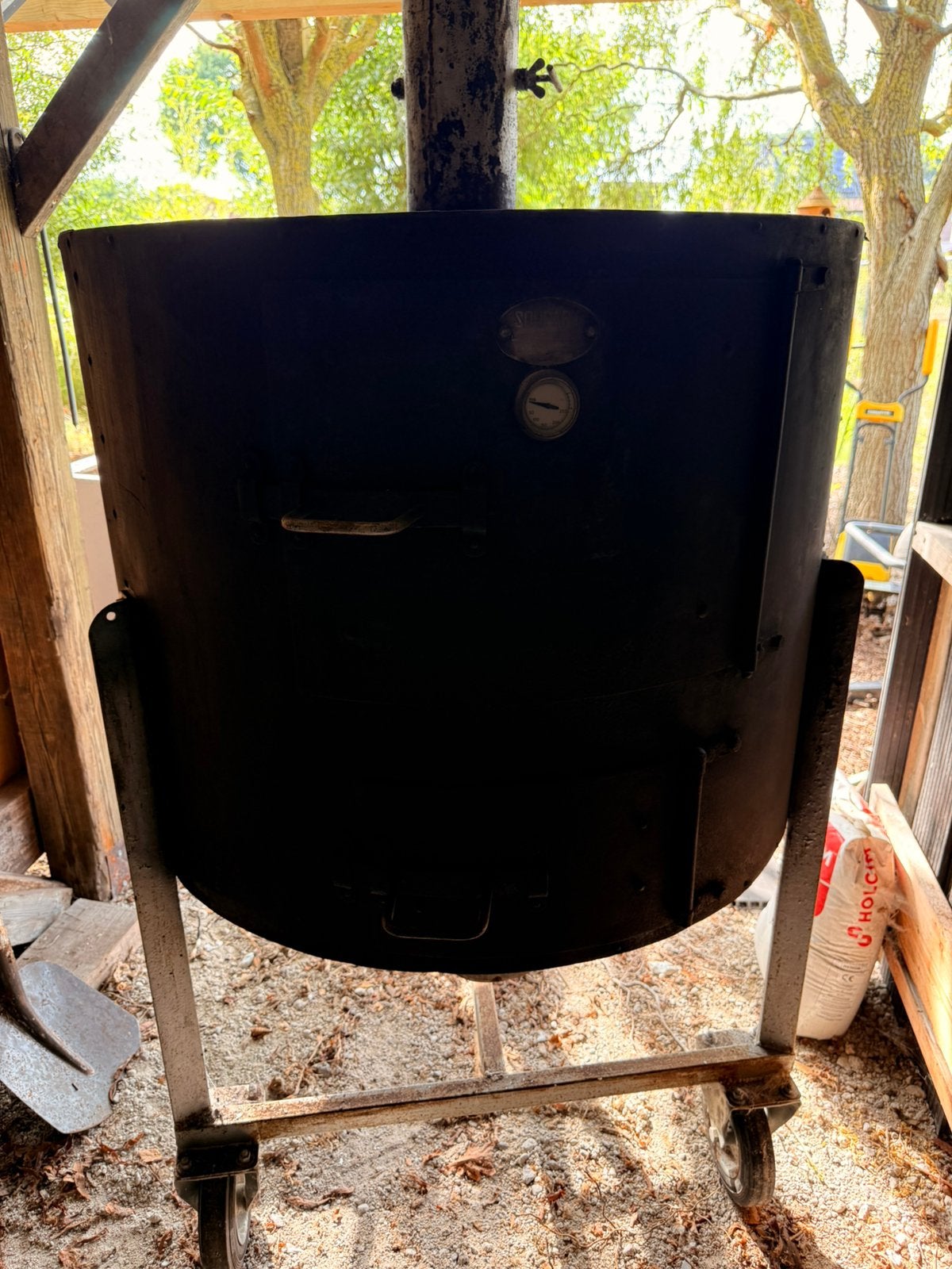 Houtoven fours soupart op wieltjes, Tuin en Terras, Pizzaovens, Ophalen, Gebruikt