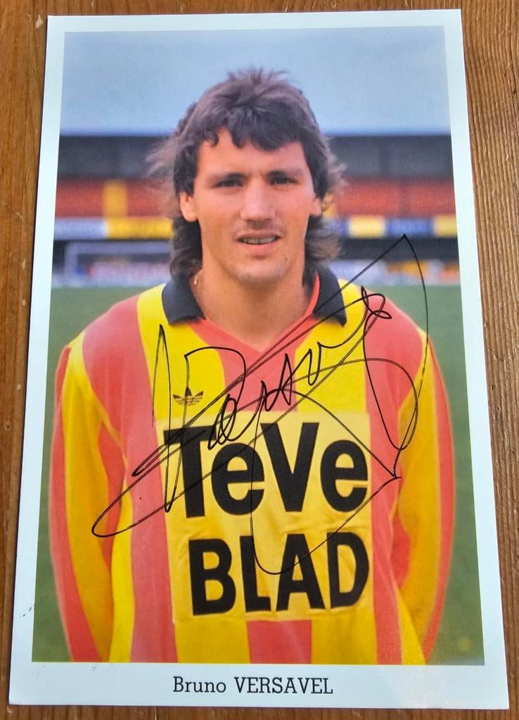 1989 Bruno Versavel KV Mechelen Spelerskaart handgesigneerd!, Ophalen of Verzenden, Zo goed als nieuw, Spelerskaart