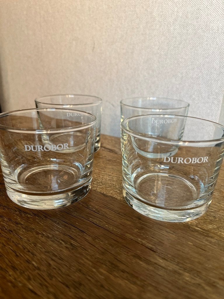 4 vintage DUROBOR glazen koffie, Enlèvement ou Envoi