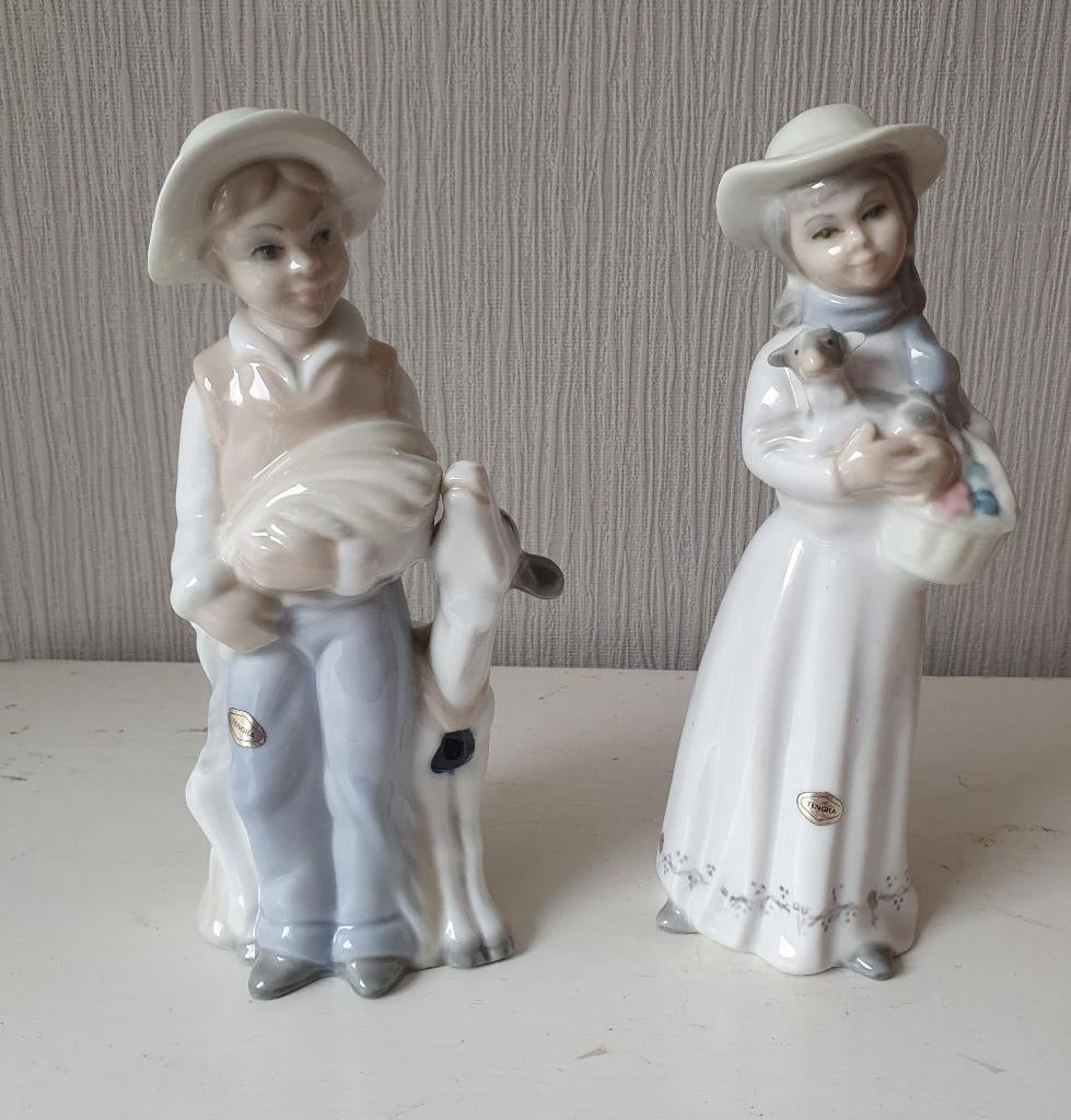 Figurines en porcelaine Tengra fabriquées à la main Valence, Enlèvement ou Envoi, Comme neuf, Humain