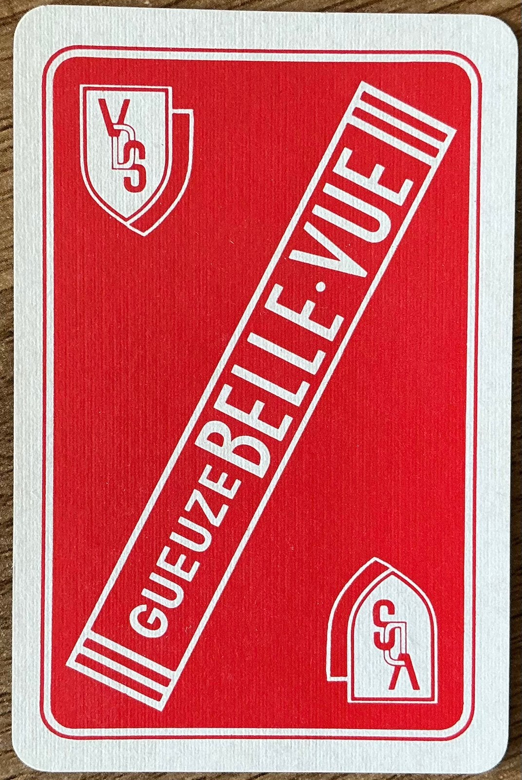 Oude speelkaart GUEUZE BELLE-VUE, Verzamelen, Speelkaarten, Jokers en Kwartetten, Ophalen of Verzenden, Zo goed als nieuw, Speelkaart(en)