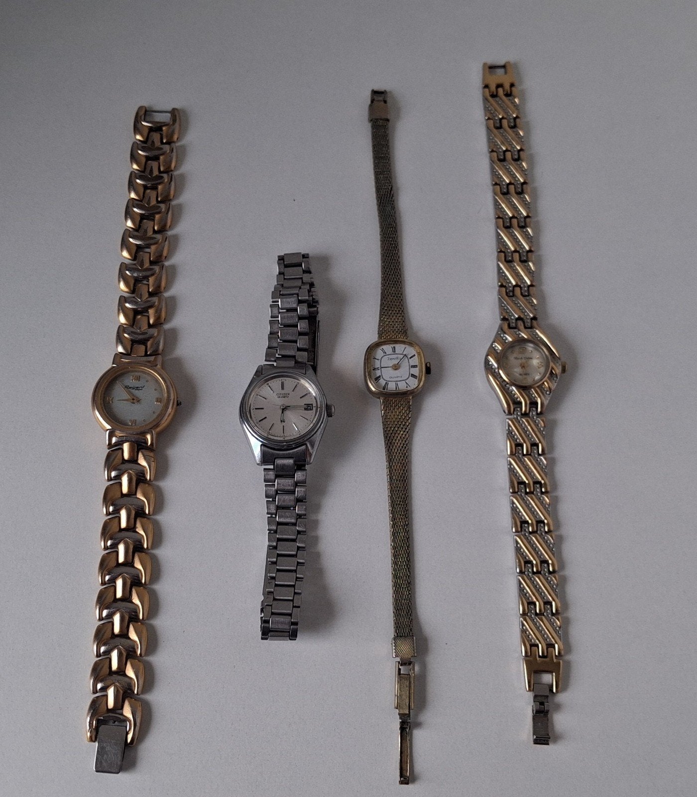 Lot 4 montres vintage femme — Citizen, Regent, ZentRa, etc, Bijoux, Sacs & Beauté, Montre-bracelet, Autres marques, Utilisé, Autres matériaux