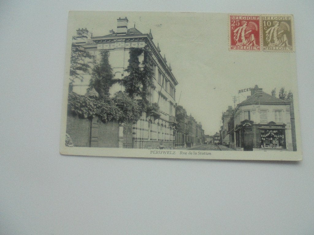 péruwelz-rue de la station, Verzamelen, Postkaarten | België, Verzenden, 1920 tot 1940, Gelopen, Henegouwen