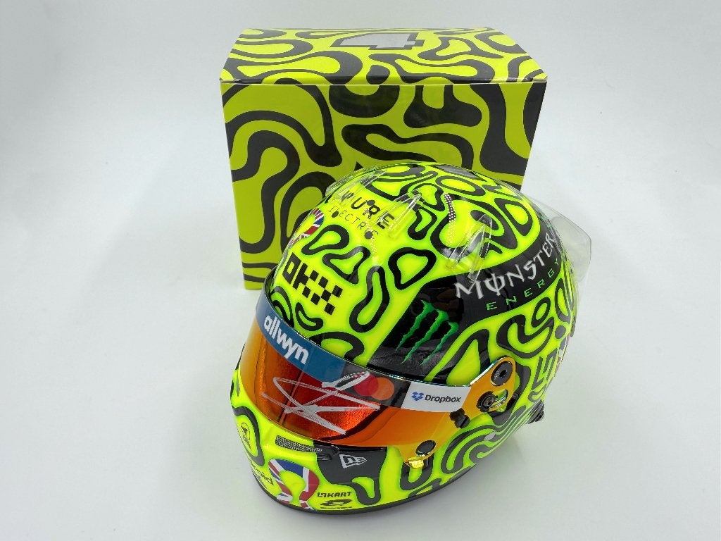 1/2 casque helmet F1 Norris 2025 British win McLaren signé, Verzamelen, Ophalen of Verzenden