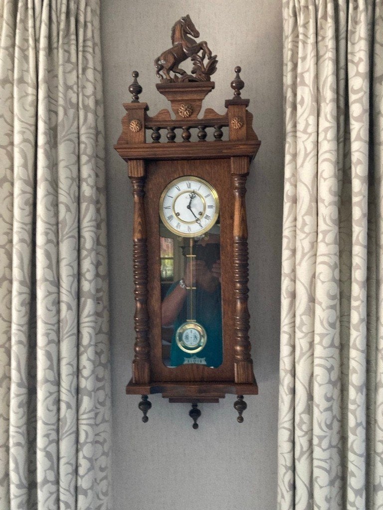 antieke muurklok, Maison & Meubles, Accessoires pour la Maison | Horloges, Utilisé, Horloge murale, Analogique, Avec pendule, Autres marques