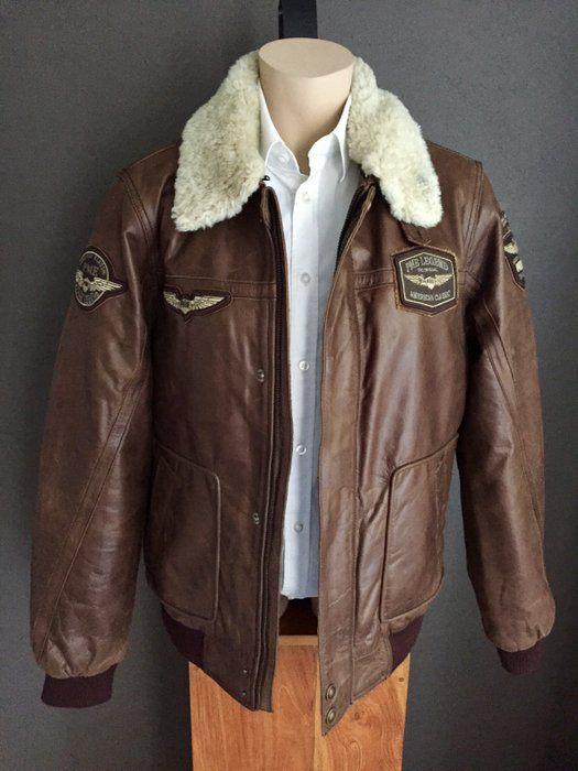 PME buffel lederen jas Hudson, Kleding | Heren, Ophalen, Maat 52/54 (L), Bruin, Zo goed als nieuw