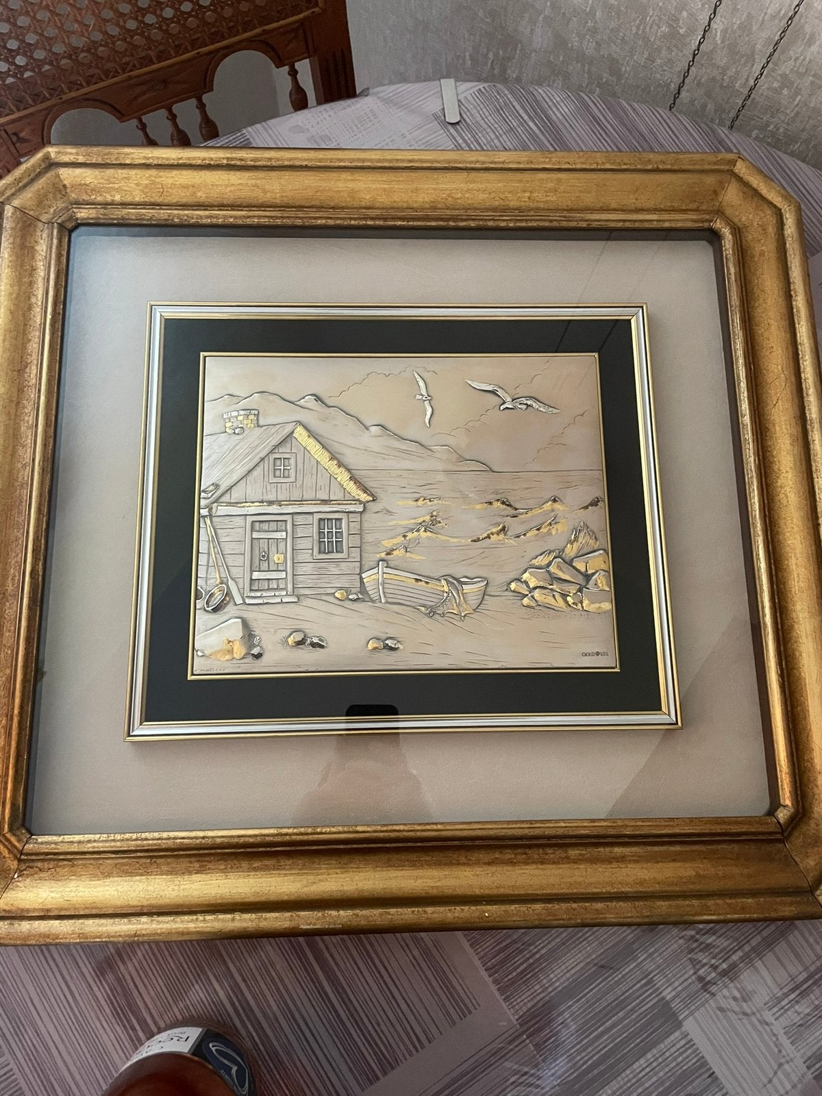 italiaanse gold line reliëf schilderij, Antiek en Kunst, Ophalen