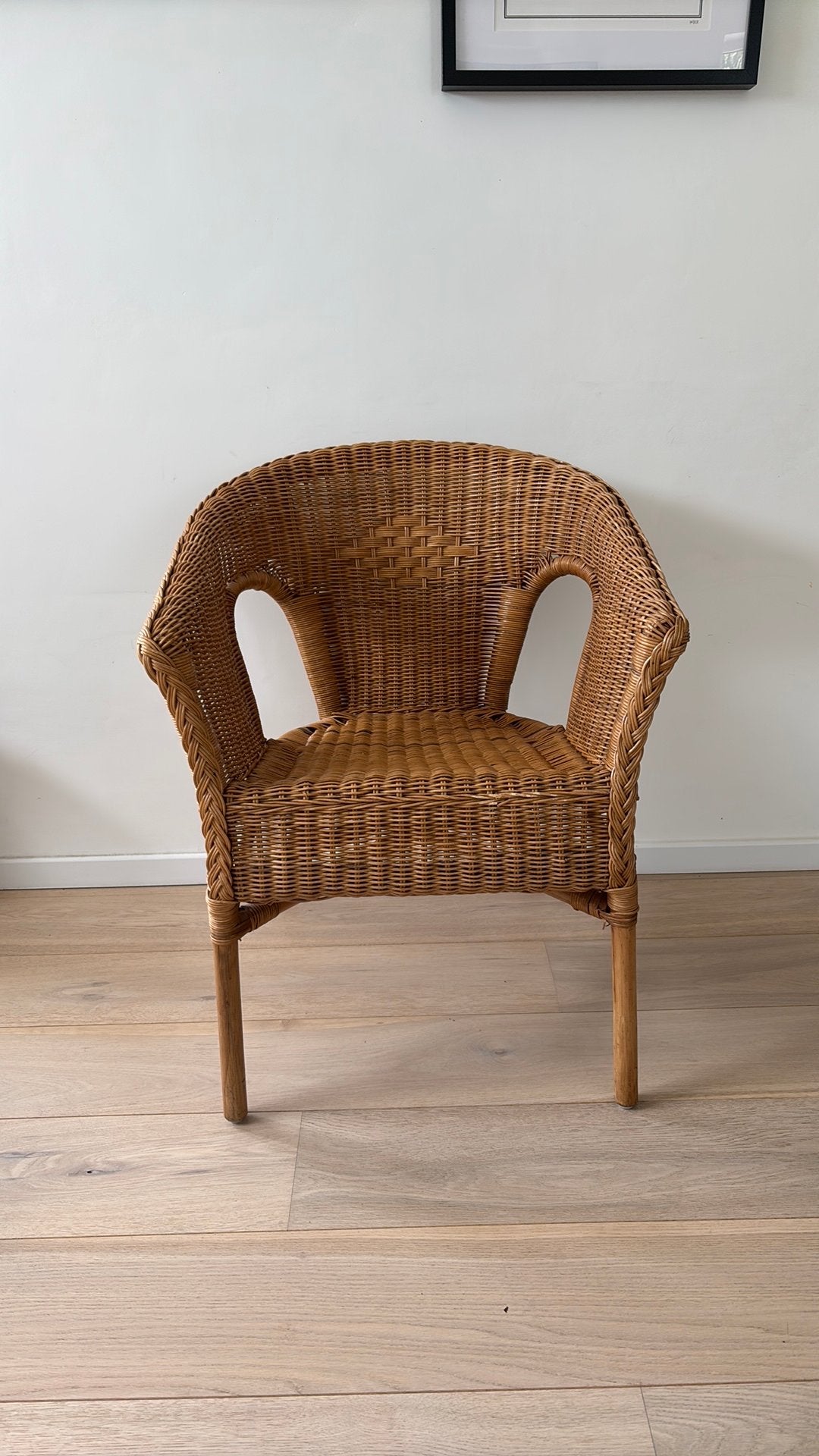 Rieten stoel, Huis en Inrichting, Stoelen, Ophalen, Gebruikt, Riet of Rotan, Eén