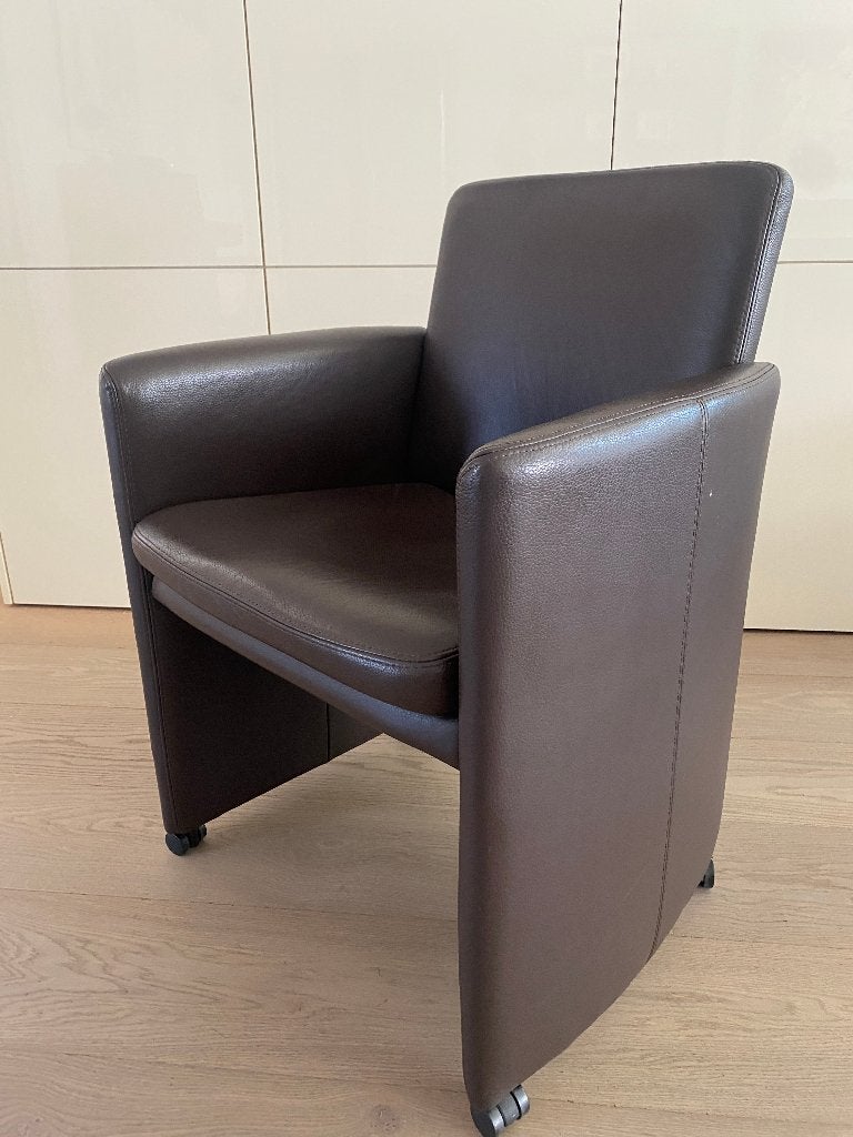 6 lederen W.SCHILLIG fauteuil/eetkamerstoelen, Huis en Inrichting, Stoelen, Zo goed als nieuw, Vijf, Zes of meer stoelen, Leer