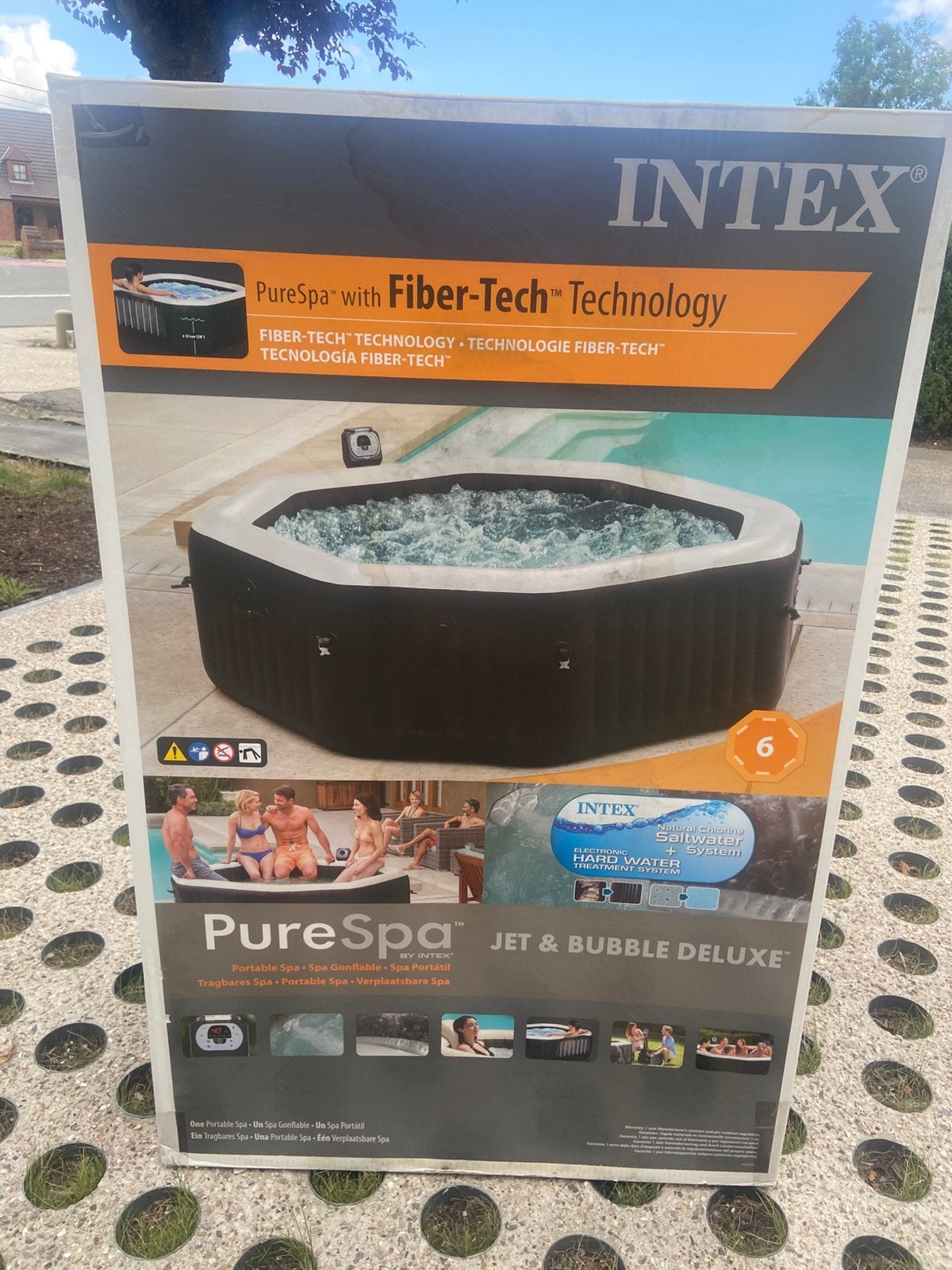Intex PureSpa Jet & Bubble Deluxe – 6 personen, Tuin en Terras, Bubbelbaden en Hottubs, Ophalen, Gebruikt, Filter, Opblaasbaar