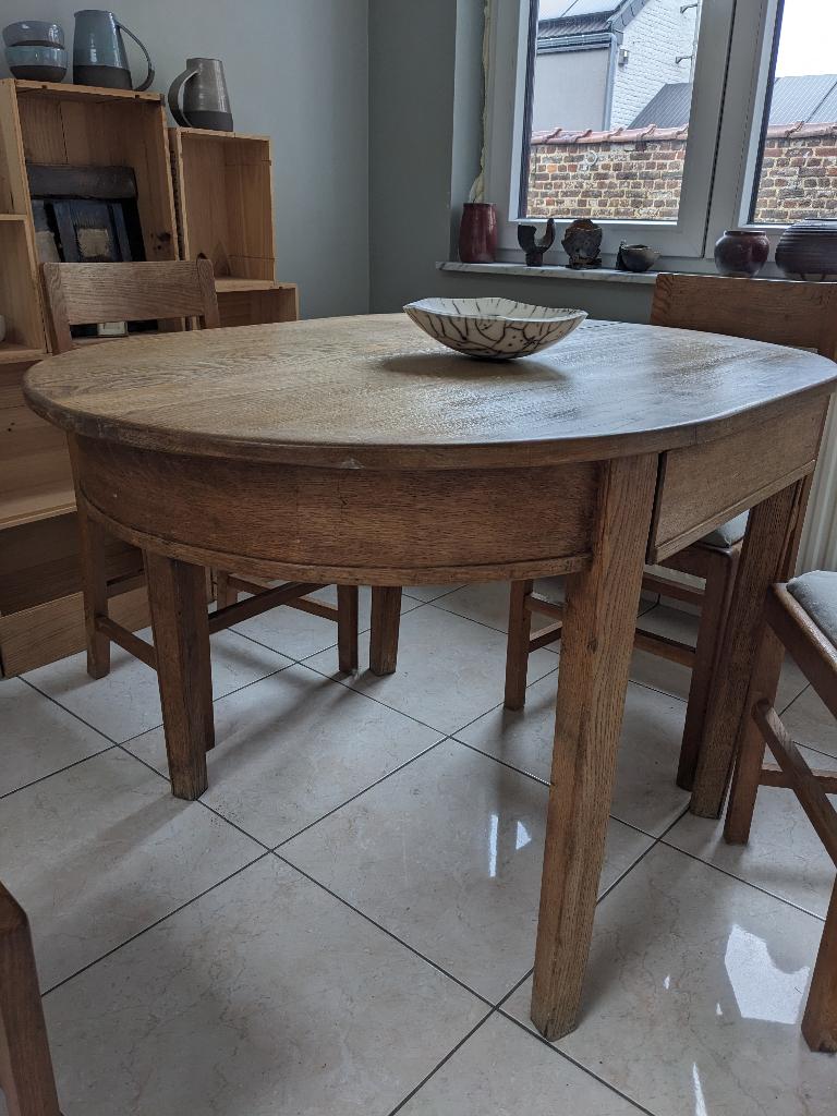 table en chêne, 100 à 150 cm, Quatre personnes, Enlèvement, Utilisé