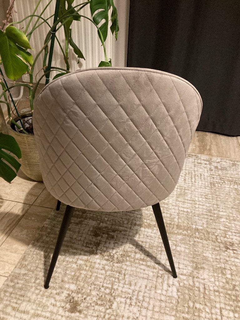 Set van 4 eetkamerstoelen, Maison & Meubles, Chaises, Gris, Comme neuf, Enlèvement, Modern