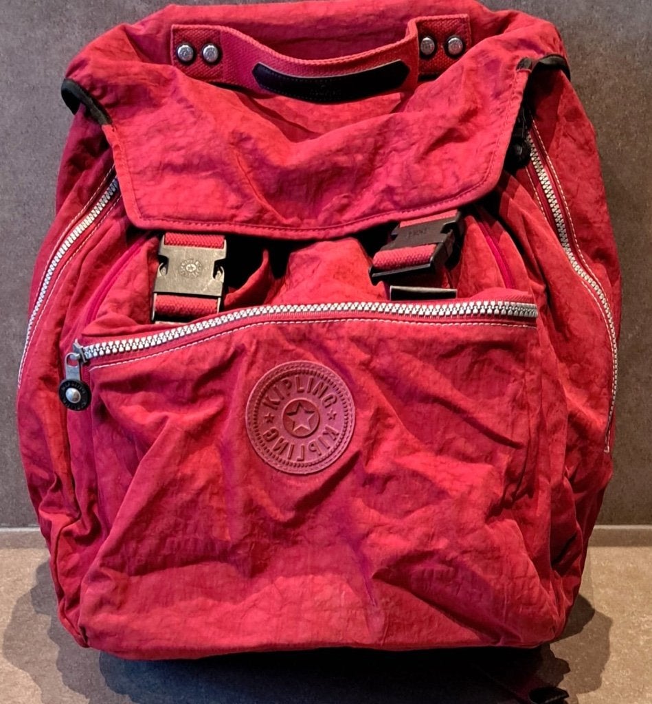 Rode boekentas Kipling, Ophalen, Rugtas, 40 tot 50 cm, Rood