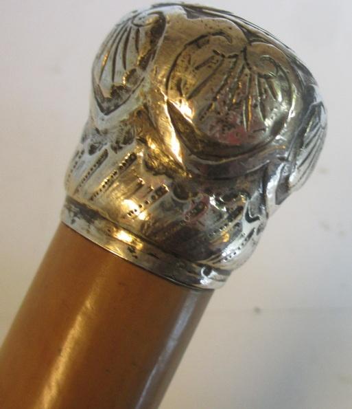 antieke zilveren wandelstok met handvat schelpen motief, Antiek en Kunst, Verzenden