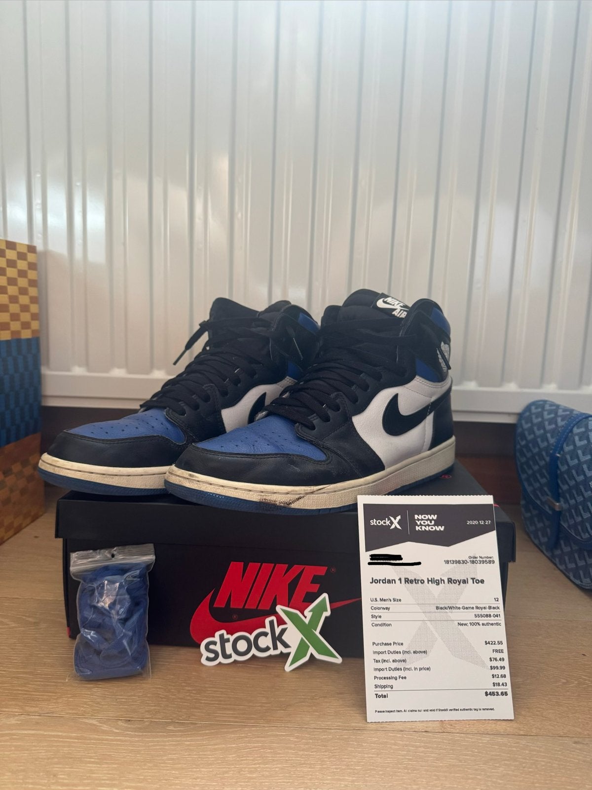 Jordan 1 Retro High Royal Toe, Enlèvement ou Envoi, Autres couleurs, Comme neuf, Baskets