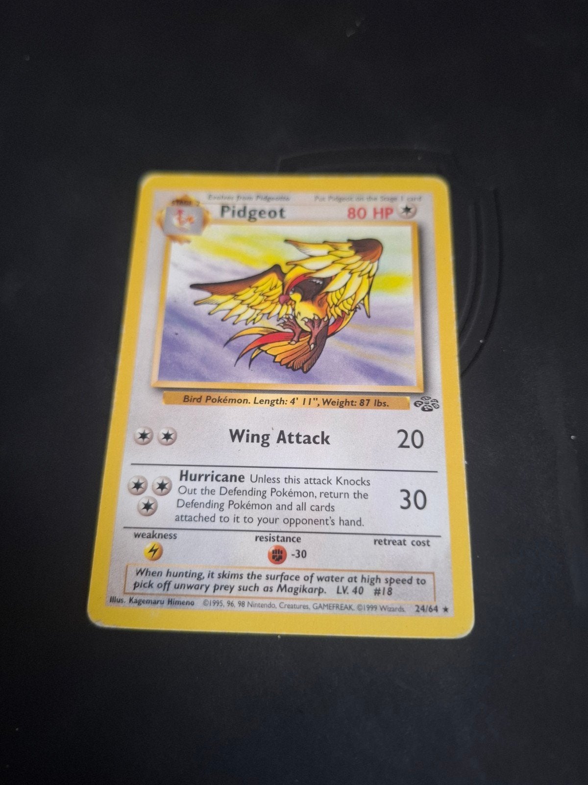 Pidgeot Pokémon Kaart 24/64 Jungle Set (Engels), Ophalen of Verzenden