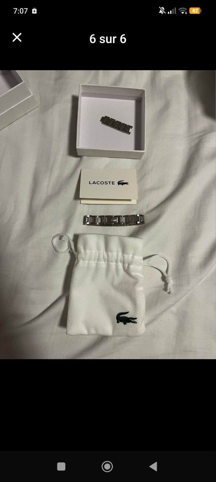 Bracelet Lacoste argenté du vrai, Handtassen en Accessoires, Armbanden