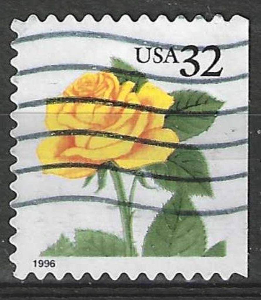 USA 1996 - Yvert 2568 R - Gele roos (ST), Verzenden, Gestempeld