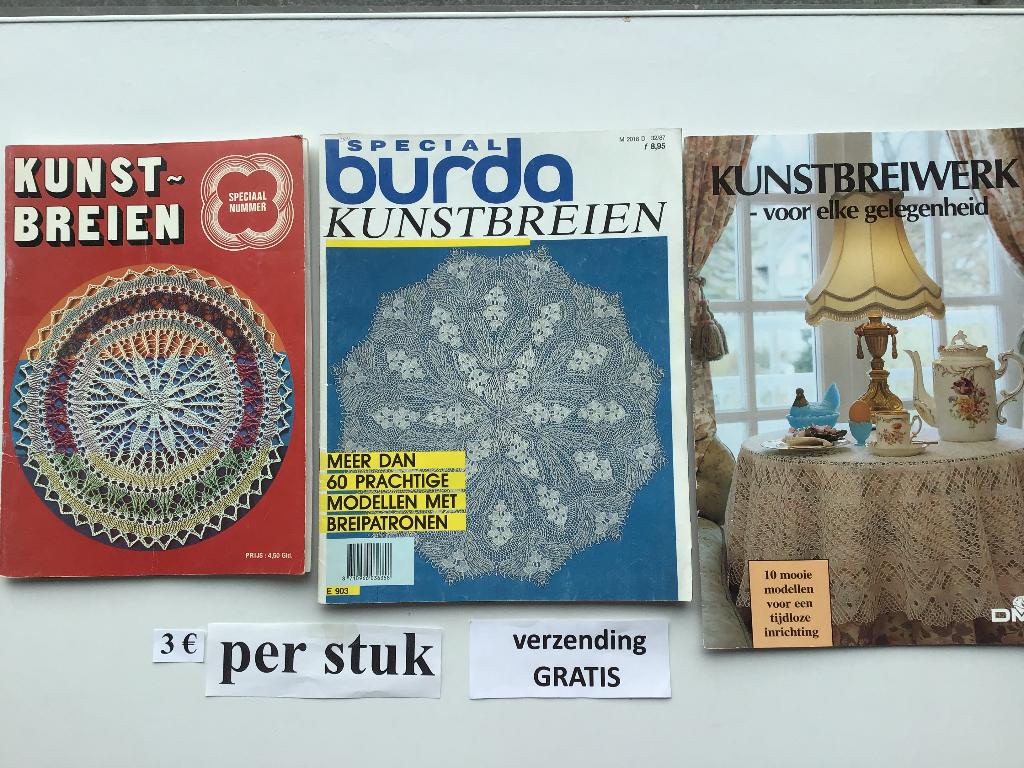 3 boeken kunstbreien aan 3€ én met gratis verzending, Hobby en Vrije tijd, Ophalen of Verzenden, Zo goed als nieuw
