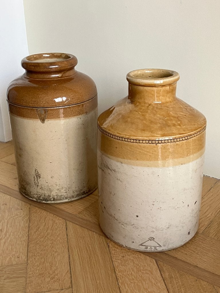 Authentiek koppel antieke Engelse potten, late 19e eeuw., Enlèvement