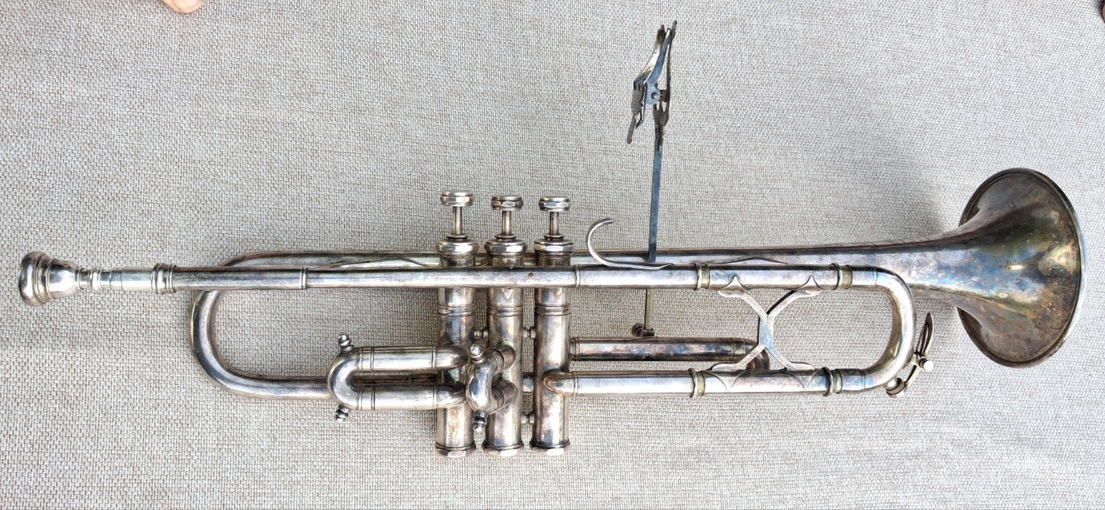 Verzilverde trompet VEDETTE, Gaillard functioneel, Muziek en Instrumenten, Blaasinstrumenten | Trompetten, Ophalen of Verzenden
