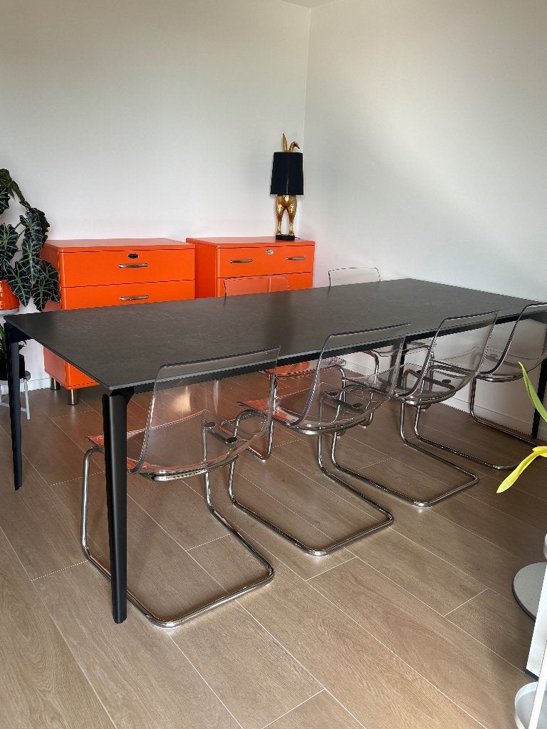 Zwevende Tafel JOLI, Layers 250 x 100, 10 p. Buiten & binnen, Ophalen, Overige materialen, 100 tot 150 cm, Design