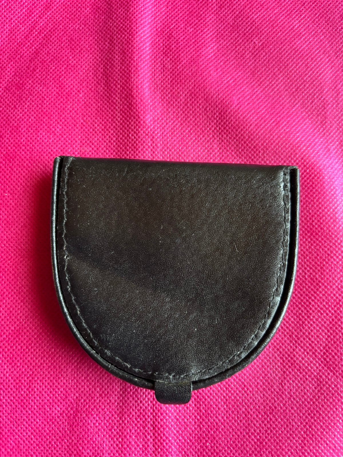 Lederen hoefijzer portemonnee, Handtassen en Accessoires, Portemonnees, Ophalen of Verzenden, Zo goed als nieuw, Zwart, Leder