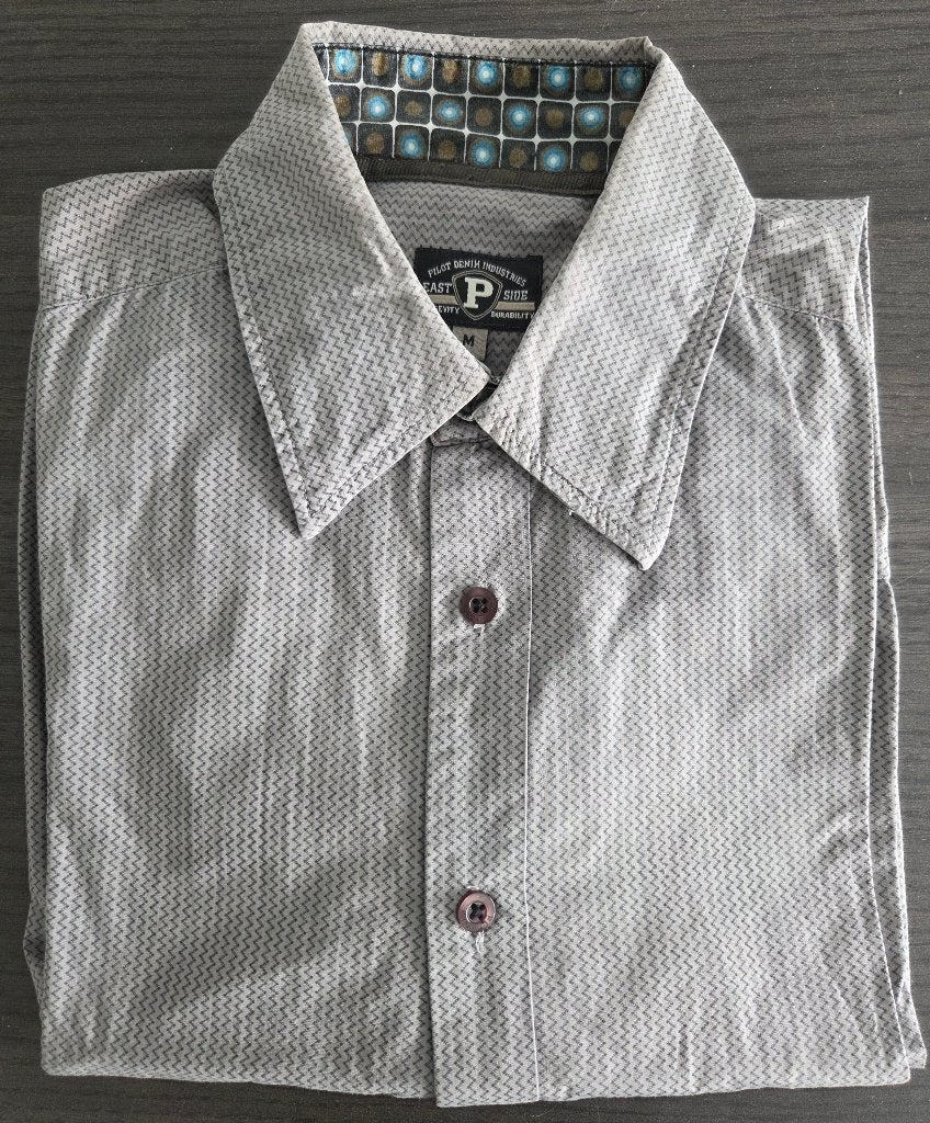 Petrol overhemd lange mouwen grijs zwart fijn motief maat M, Kleding | Heren, Overhemden, Petrol Industries, Grijs, Gedragen, Halswijdte 39/40 (M)
