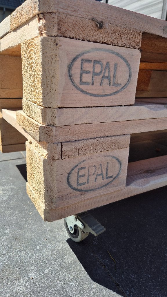 Pallettafel, Ophalen, Zo goed als nieuw, Vierkant, Hout