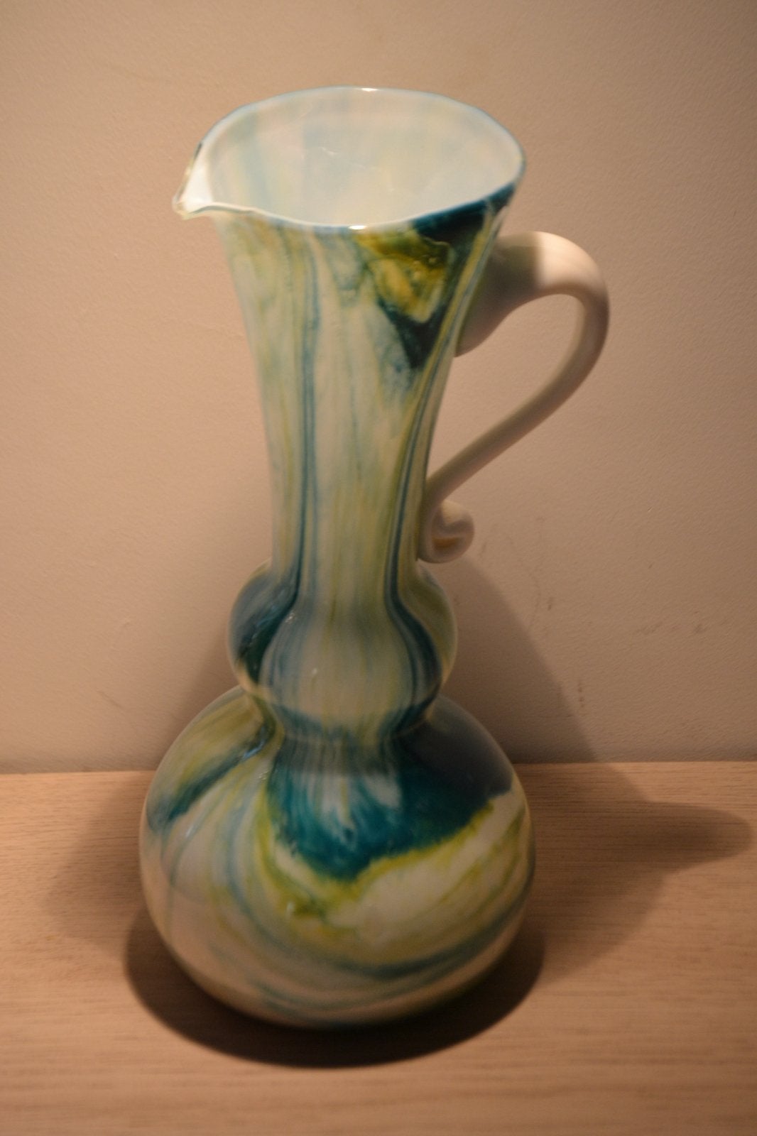 Vase vintage italienne en verre opaline| Style Murano/Empoli, Antiquités & Art, Enlèvement ou Envoi