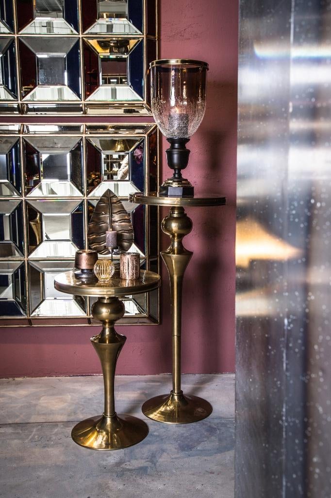 Goudkleurige statafel bartafel hoge bijzettafel PTMD, Ophalen of Verzenden, Nieuw