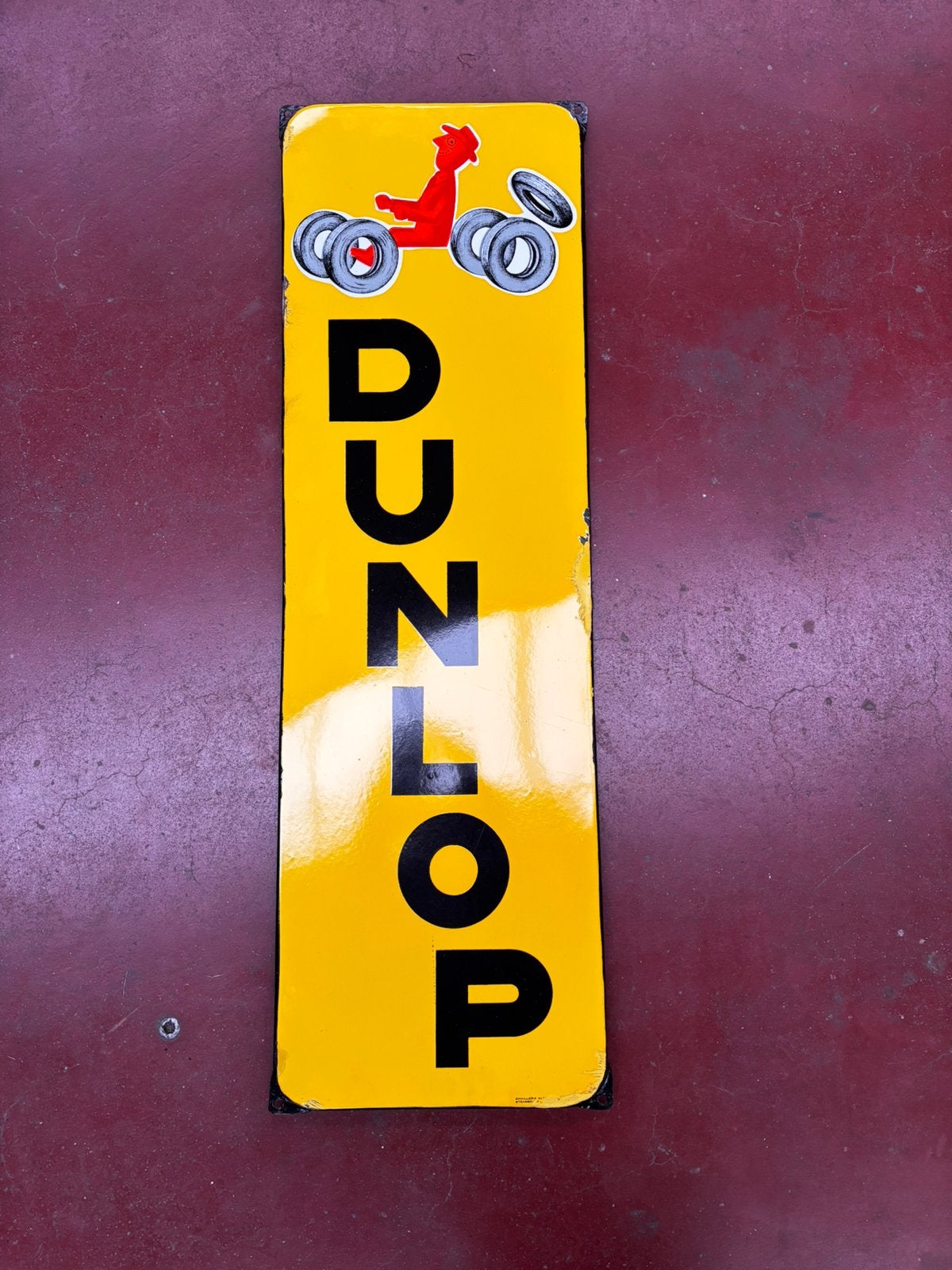 Plaque émaillée dunlop ancienne . Reclamebord, Collections, Marques & Objets publicitaires, Enlèvement ou Envoi, Comme neuf