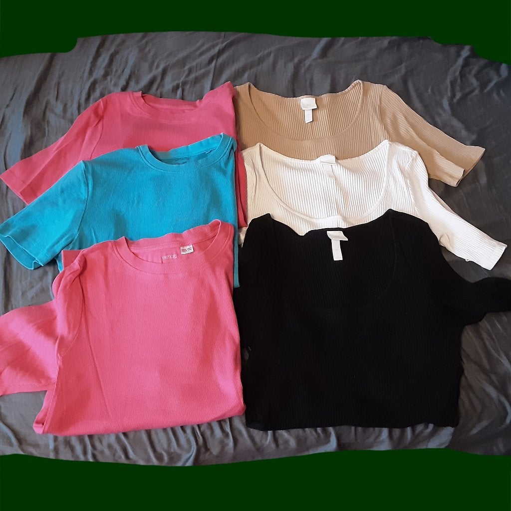 SET katoenen T-shirts, Maat L, 3€ voor alles, Ophalen of Verzenden, Zo goed als nieuw, Maat 42/44 (L), Korte mouw