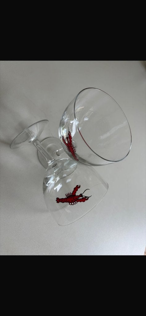 2 garnalen/kreeft/crab/ zeevruchten coctail glazen, Enlèvement