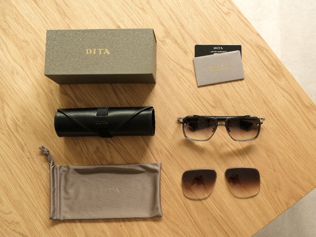 Dita Mach-Six - Black Rhodium - Dark Grey Gradient-glazen, Handtassen en Accessoires, Zwart, Zo goed als nieuw, Bril, Ophalen