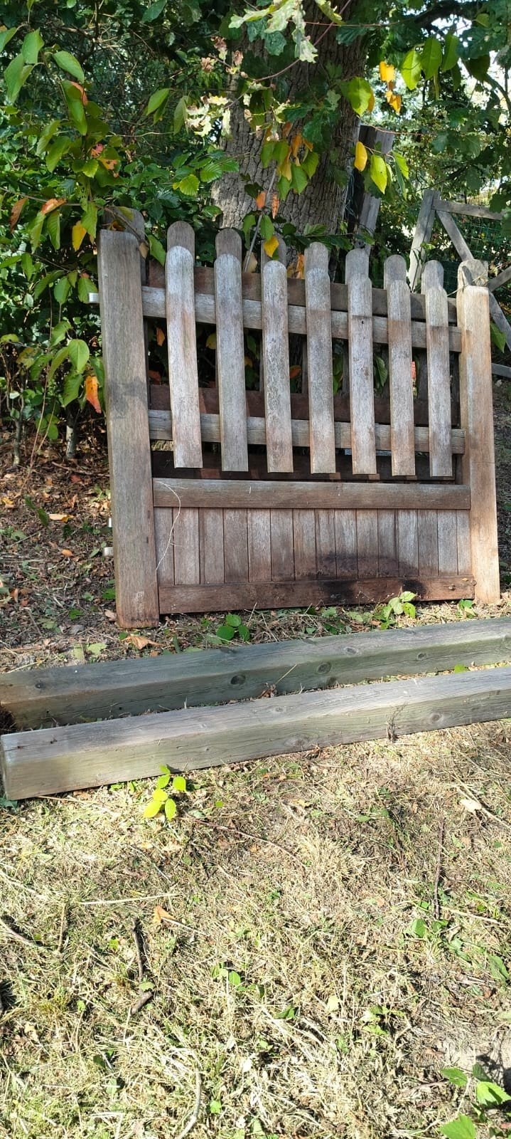 hardhouten dubbel hek, Enlèvement, Utilisé, Bois, Porte du jardin
