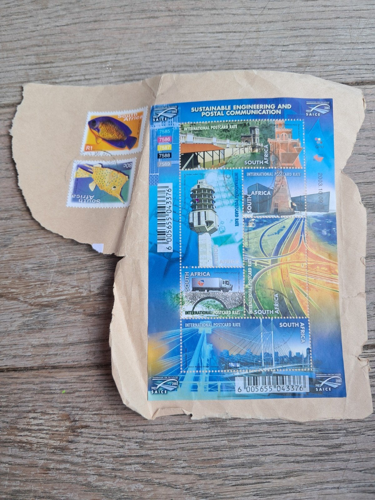 Flap met postzegelvel, Zuid-Afrika, Postzegels en Munten, Postzegels | Afrika, Ophalen of Verzenden