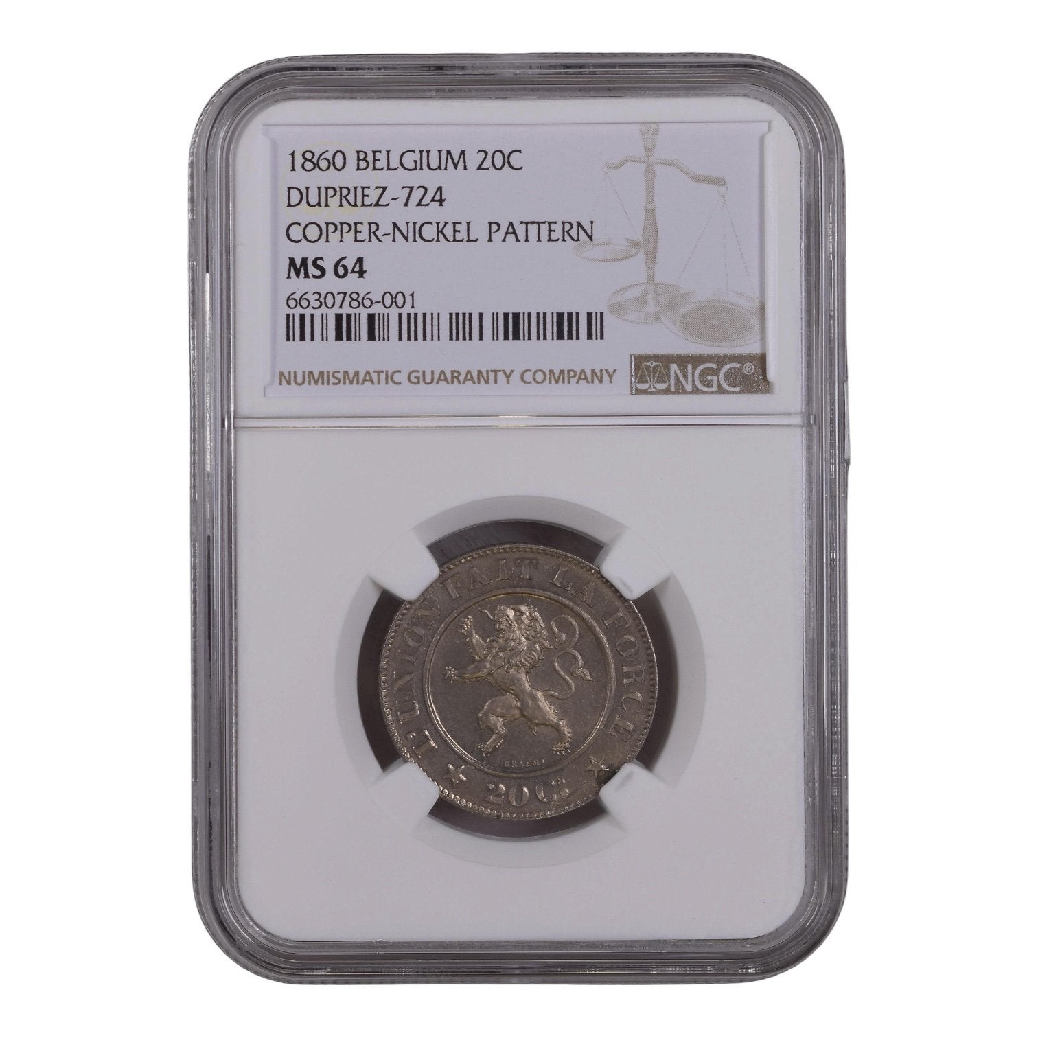 België 20 Cent 1860 ESSAI R1 TOP POP, Postzegels en Munten, Ophalen