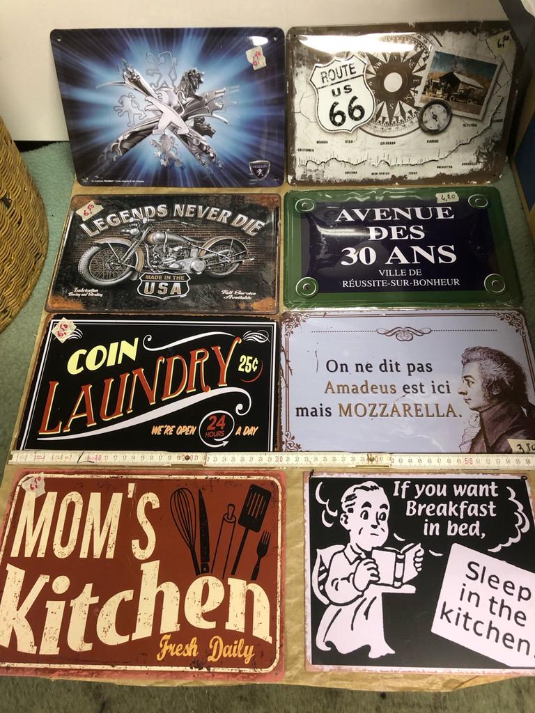 Metalen borden en leuke wanddecoratie allerhande, Ophalen of Verzenden, Zo goed als nieuw