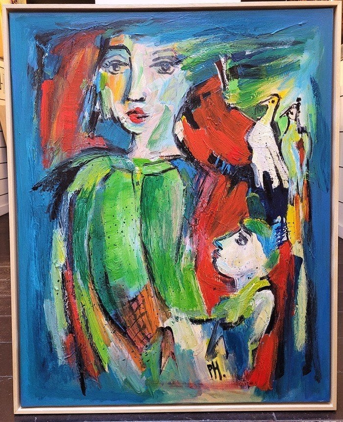 Peter HERMANS, Trots, Antiquités & Art, Art | Peinture | Moderne, Textile, Peinture acrylique, Encadré, Enlèvement