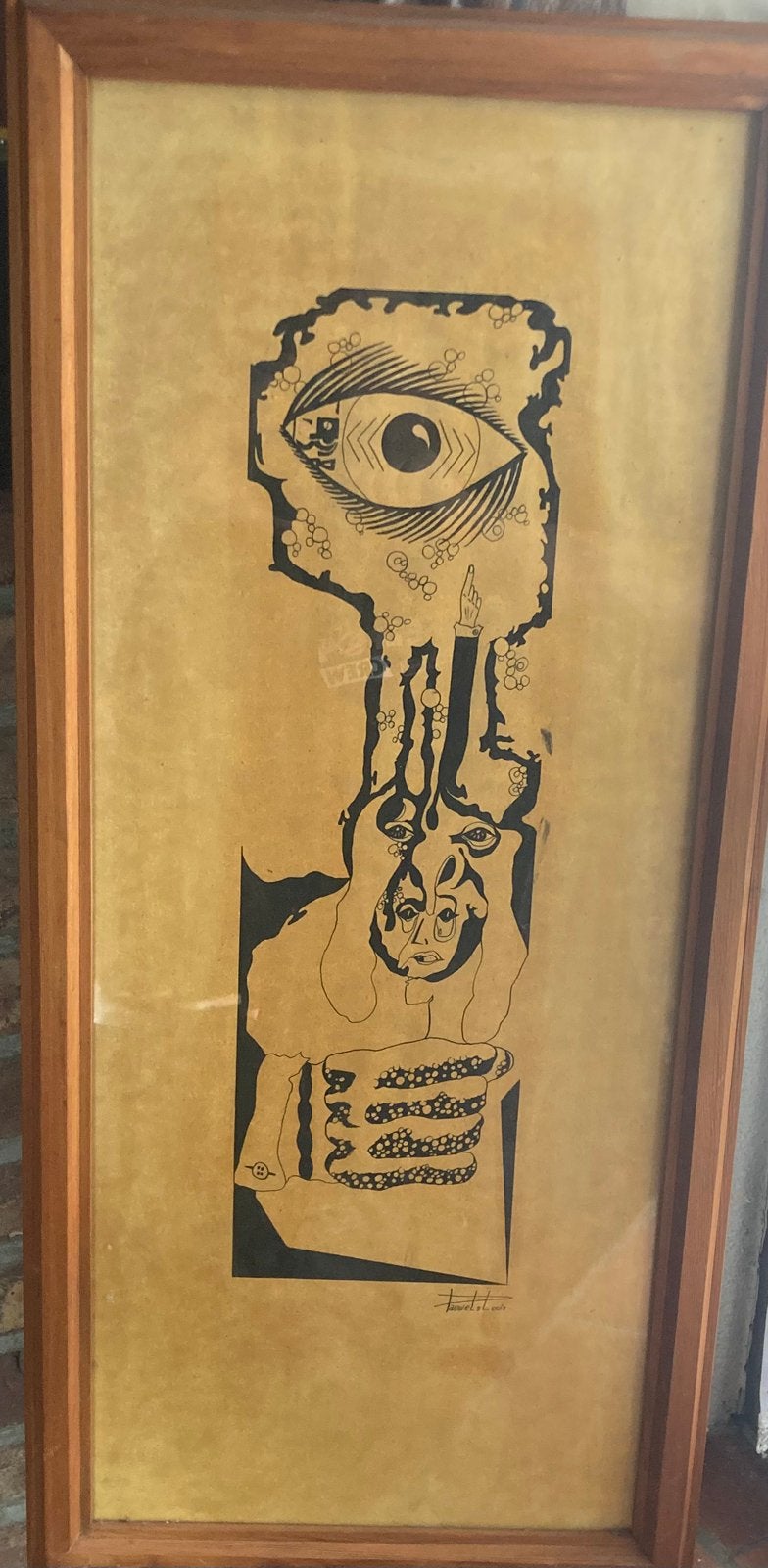 2 pentekeningen, Enlèvement, Sous verre