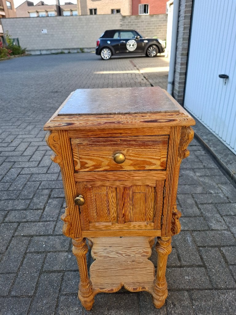 nachtkastje pitch pine, Antiek en Kunst, Ophalen