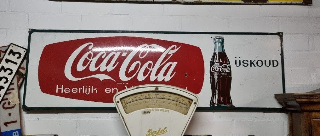 Emaille reclame Coca Cola, Verzamelen, Ophalen, Gebruikt, Reclamebord