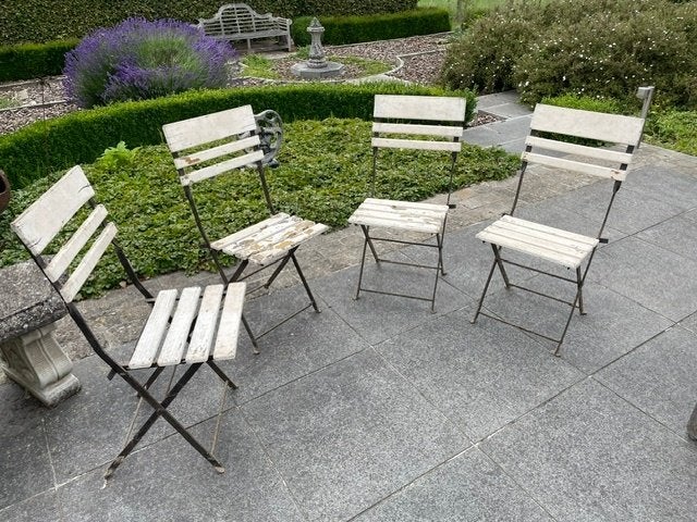 Metalen terrasstoelen, Tuin en Terras, Ophalen, Gebruikt, Inklapbaar