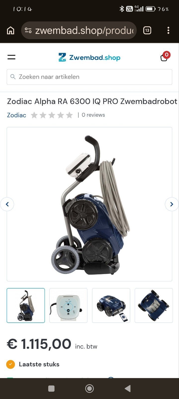 Zodiac 6300iQ, Bricolage & Construction, Matériel de nettoyage, Enlèvement