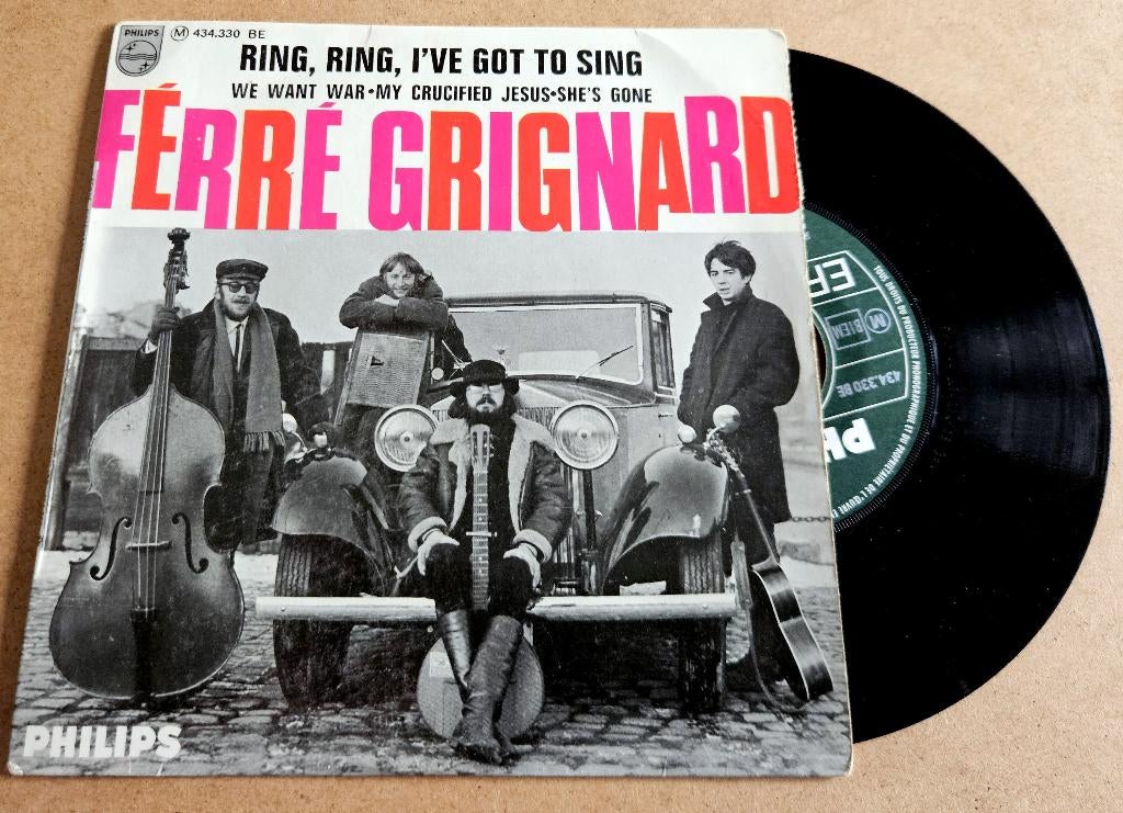 Vinyle 7" - Ferré Grignard - Ring, Ring, I've got to Sing, Utilisé, EP, 7 pouces, EP