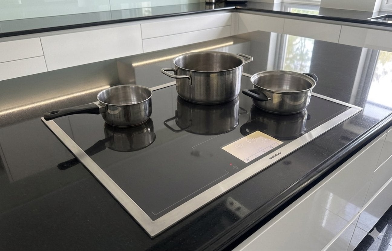 Gaggenau full surface inductie kookplaat 80 cm, Ophalen, 4 kookzones, Zo goed als nieuw, Energieklasse A of zuiniger