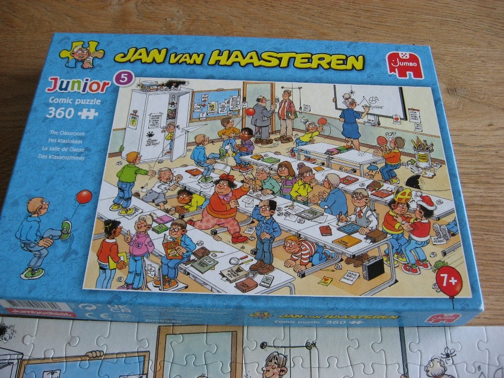 Het Klaslokaal Jan Van Haasteren Jumbo Puzzel, Enlèvement ou Envoi, Moins de 500 pièces, Comme neuf, Puzzle