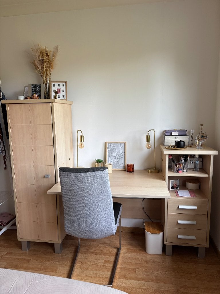 Bureau, Huis en Inrichting, Bureaus, Ophalen, Met lades, Hout, 75 cm